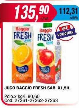 Maxiconsumo Jugo Baggio Fresh Sab oferta