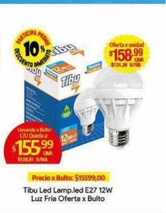 Medamax Tibu Led Lamp Led E27 12w Luz Fria Oferta X Bulto oferta