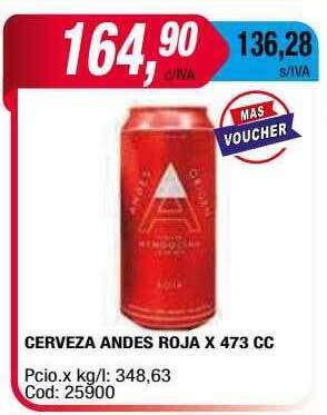 Maxiconsumo Cerveza Andes Roja oferta