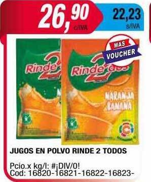 Maxiconsumo Jugos En Polvo Rinde 2 Todos oferta