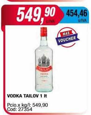 Maxiconsumo Vodka Tailov oferta