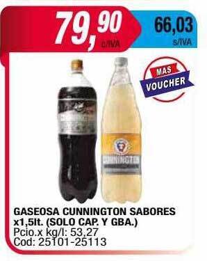 Maxiconsumo Gaseosa Cunnington Sabores oferta