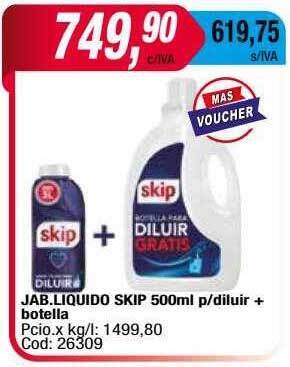 Maxiconsumo Jab Liquido Skip P Diluir + Botella oferta