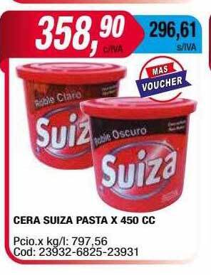 Maxiconsumo Cera Suiza Pasta oferta