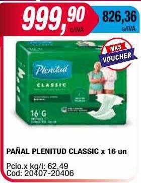 Maxiconsumo Pañal Plenitud Classic oferta