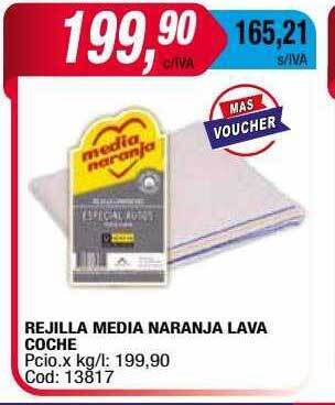 Maxiconsumo Rejilla Media Naranja Lava Coche oferta