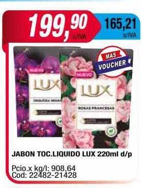 Maxiconsumo Jabon Toc Liquido Lux oferta