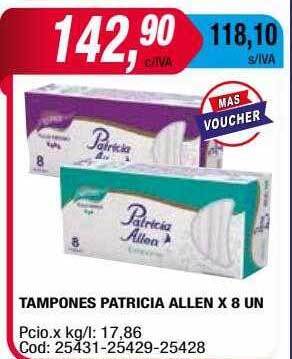 Maxiconsumo Tampones Patricia Allen oferta
