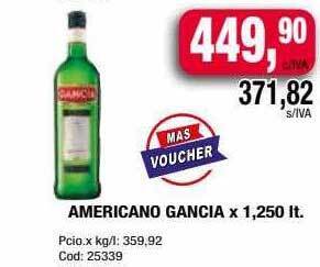 Maxiconsumo Americano Gancia oferta