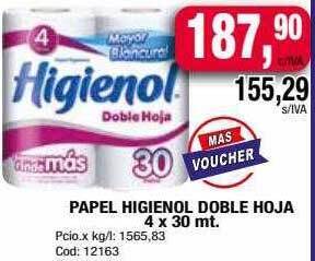 Maxiconsumo Papel Higienol Doble Hoja oferta