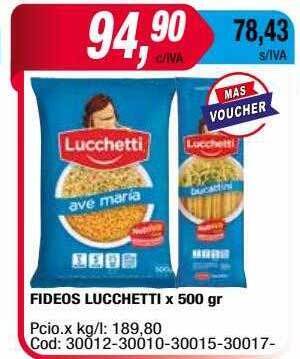 Maxiconsumo Fideos Lucchetti oferta
