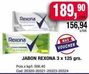 Maxiconsumo Jabon Rexona oferta
