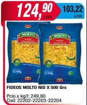 Maxiconsumo Fideos Molto Nid oferta