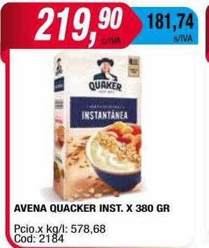 Maxiconsumo Avena Quacker Inst oferta
