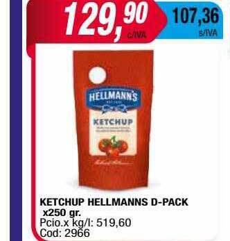 Maxiconsumo Ketchup Hellmann's D-pack oferta