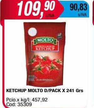 Maxiconsumo Ketchup Molto D Pack oferta