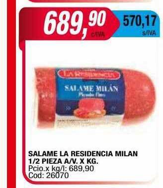 Maxiconsumo Salame La Residencia Milan 1 2 Pieza oferta
