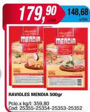 Maxiconsumo Ravioles Mendia oferta