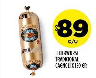 Supermercados Toledo Leberwurst Tradicional Cagnoli oferta