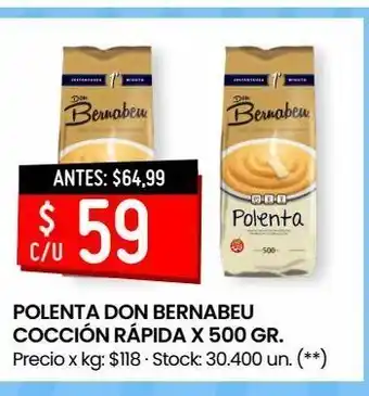 Changomas Polenta don bernabeu cocción rápida x 500 gr oferta