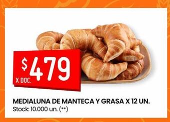 Changomas Medialuna de manteca y grasa x 12 un oferta