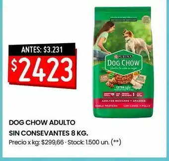 Changomas Dog chow adulto sin conservantes 8 kg oferta