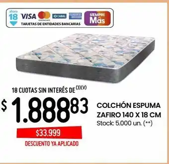 Changomas Colchón espuma zafiro 140 x 18 cm oferta