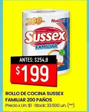 Changomas Rollo de cocina sussex familiar 200 paños oferta
