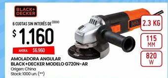 Amoladora angular black+decker modelo g720n-ar