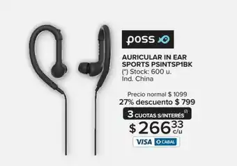 Carrefour Maxi Poss Auricular In Ear Sports PSINTSP1BK oferta