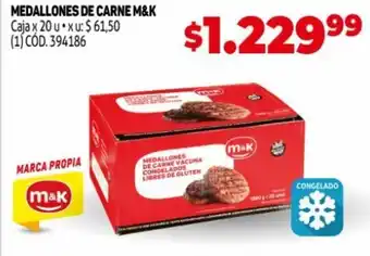 Makro m&k Medallones De Carne Caja x 20 u oferta