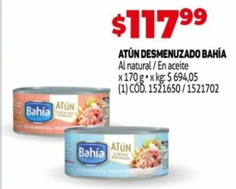Makro Bahía Atún Desmenuzado Al natural/En aceite x 170 g oferta