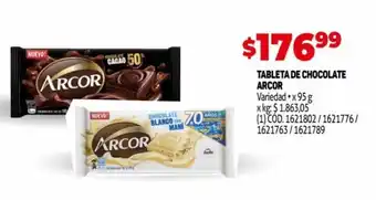 Makro Arcor Tableta de Chocolate x 95 g oferta