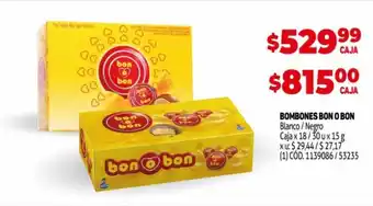 bon o bon Bombones Blanco/Negro Caja x 18/30 u x 15 g