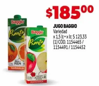 Makro Baggio Jugo x 1,5 lt. oferta