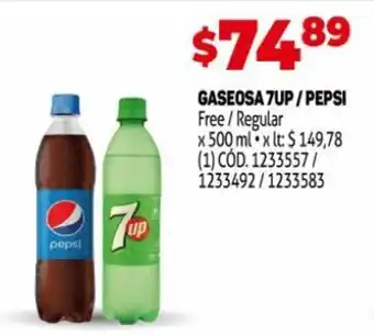 Makro 7 Up/Pepsi Gaseosa Free/Regular x 500 ml oferta