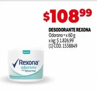 Makro Rexona Desodorante Odorono x 60 g oferta