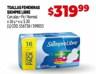 Makro Siempre Libre Toallas Femeninas x 16 u oferta