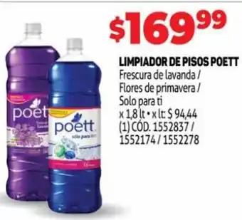 Makro Poett Limpiador De Pisos Frescura de lavanda/Flores de primavera/Solo para ti x 1,8 lt. oferta