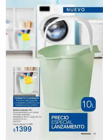 Tupperware Balde Cuadrado 10 L oferta