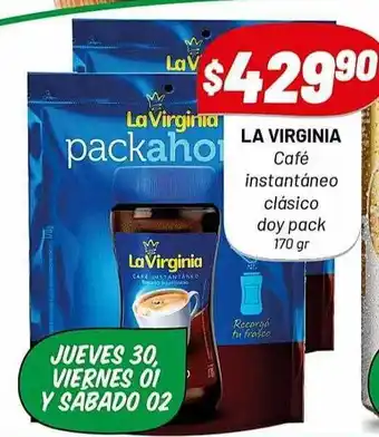 Almacor La Virginia Café Instantáneo Clasico Doy Pack oferta
