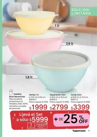 Tupperware Heladera Bowl Maravilloso oferta