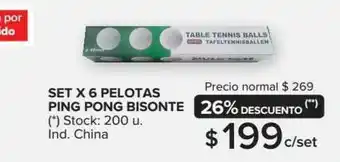 Carrefour Maxi Set X 6 Pelotas Ping Pong Bisonte 200 u oferta