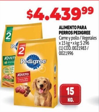 Makro Pedigree Alimento Para Perros Carne y Pollo /Vegetales x 15 kg oferta