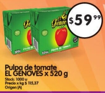 Supermercados Buenos Días El Genoves Pulpa de tomate x 520 g oferta