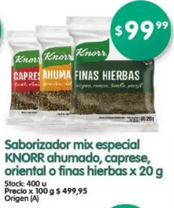Supermercados Buenos Días Knorr Saborizado mix especial ahumado,caprese,oriental o finas hierbas x 20 g oferta