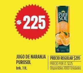 Supermercados Vea Jugo De Naranja Purosol oferta