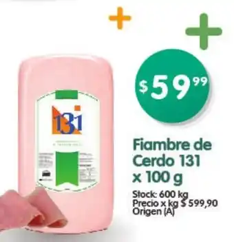 Supermercados Buenos Días 131 Fiambre de Cerdo x 100 g oferta
