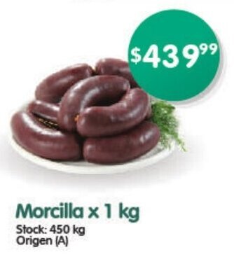 Supermercados Buenos Días Morcilla x 1 kg oferta