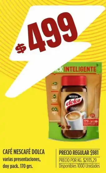 Supermercados Vea Nescafé Café Dolca 170 grs. oferta